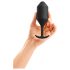 b-vibe Snug Plug 4 - dubultais anālais dildo (257 g) - melns