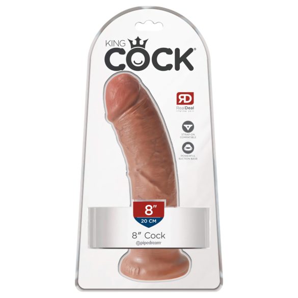 King Cock dildo 20 cm tumši miesas krāsā