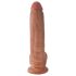 King Cock dildo ar sēkliniekiem 23 cm brūns