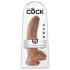 King Cock dildo ar sēkliniekiem 23 cm brūns