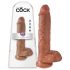 King Cock 10 sēklinieku lielais dildo (25 cm) - brūns