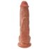 King Cock 10 sēklinieku lielais dildo (25 cm) - brūns