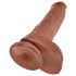 King Cock 10 sēklinieku lielais dildo (25 cm) - brūns