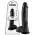 King Cock dildo ar sēkliniekiem 25 cm melns