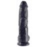 King Cock dildo ar sēkliniekiem 25 cm melns