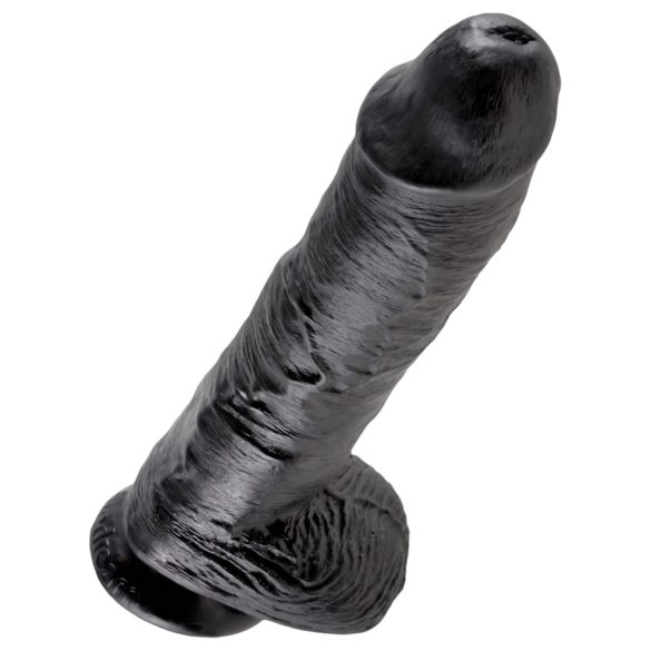 King Cock dildo ar sēkliniekiem 25 cm melns