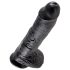 King Cock dildo ar sēkliniekiem 25 cm melns