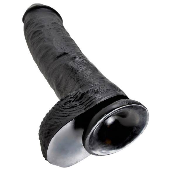 King Cock dildo ar sēkliniekiem 25 cm melns