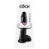 King Cock 10 olas dildo (25 cm) - melns