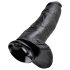 King Cock dildo ar sēkliniekiem 30 cm melns