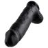 King Cock dildo ar sēkliniekiem 30 cm melns