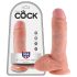 King Cock 8 ar sēkliniekiem dildo (20 cm) - dabīgs