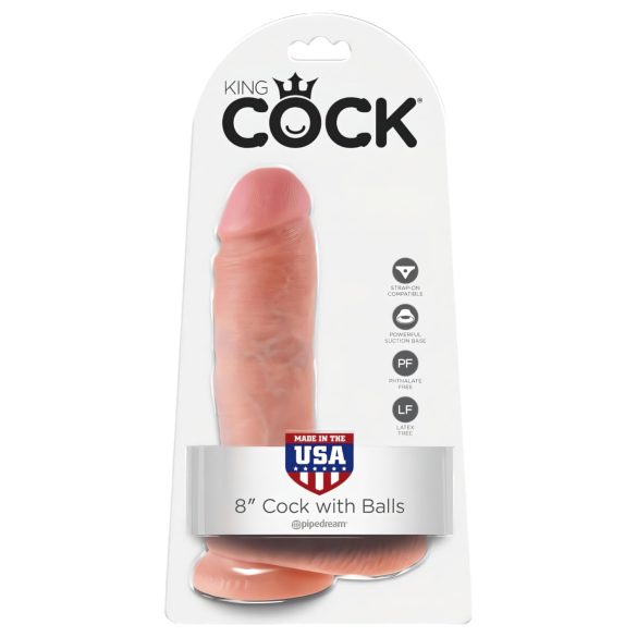 King Cock dildo ar sēkliniekiem 20 cm naturāls