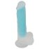 You2Toys Glow in the Dark - piesūcekņa, gaismas dildo (zils)