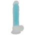 You2Toys Glow in the Dark - piesūcekņa, gaismas dildo (zils)