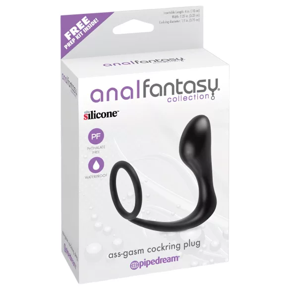 analfantasy anālā rotaļlieta ar dzimumlocekļa gredzenu melna