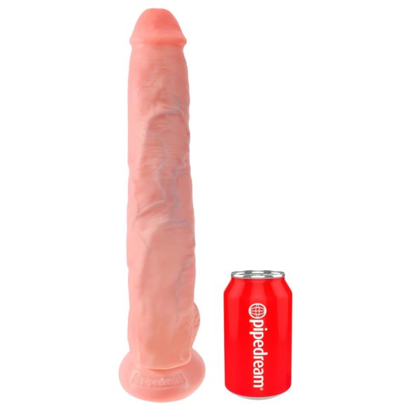 King Cock liels dildo ar sēkliniekiem 35cm naturāla krāsa