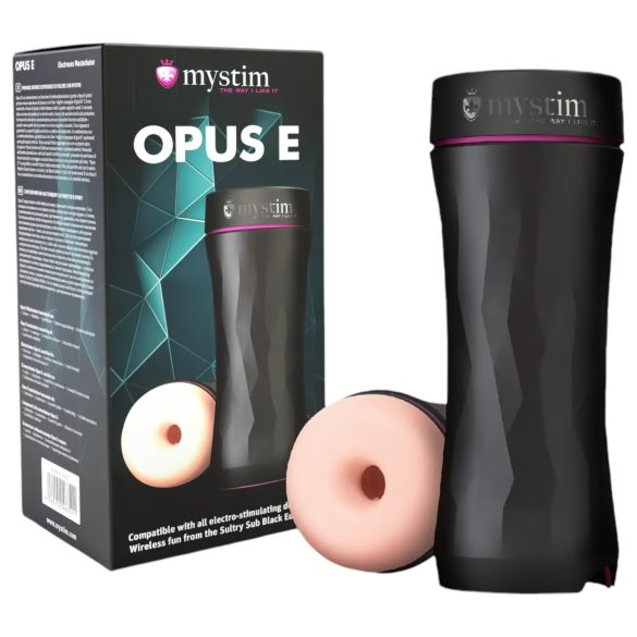 mystim Opus E Donut - elektro masturbators (naturāls-melns)