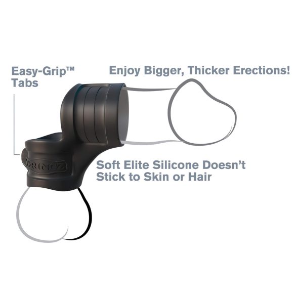 Fantasy Mr. Big - dzimumlocekļa un sēklinieku gredzens (melns)