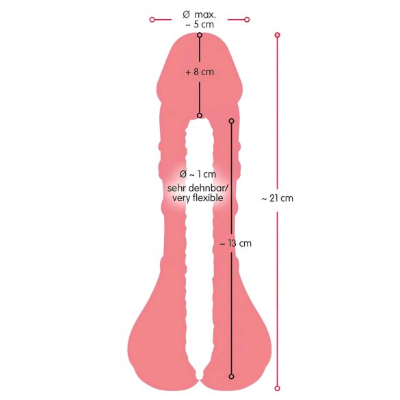 Nature Skin - 2in1 mākslīgā sēžamvieta un dzimumlocekļa uzmava naturāls