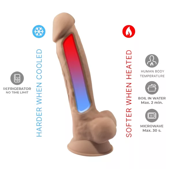 Silexd 7 - piesūcekņa dildo 17,5cm naturāla krāsa