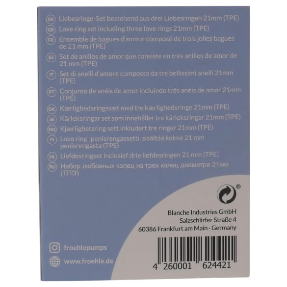 Fröhle vīriešu medicīnas dzimumlocekļa gredzenu komplekts 2,1 cm 3 gab.