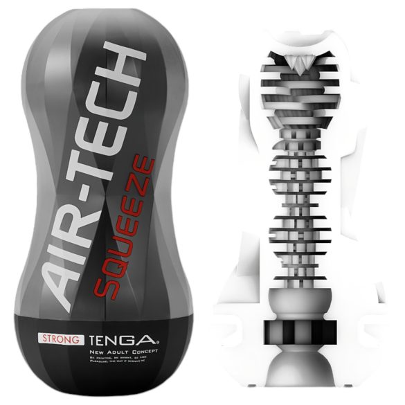 TENGA Air-Tech Squeeze Strong - masturbators ar vaku efektu melns