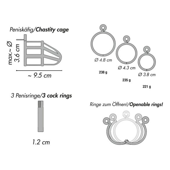 You2Toys - dzimumlocekļa būris ar atslēgu metāla