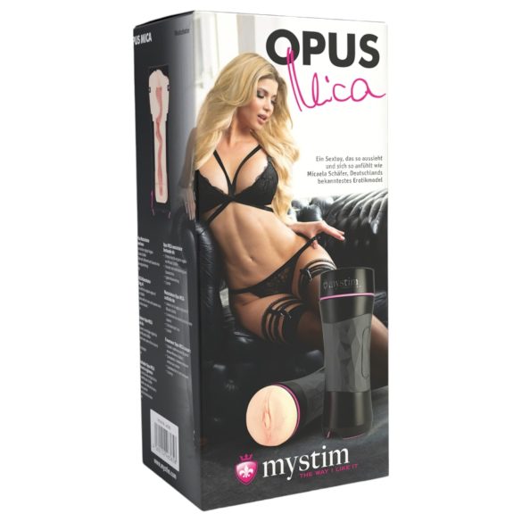 mystim OPUS Mica - reālistisks maksts masturbators (dabīgs-melns)