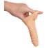 Realistixxx - dzimumlocekļa uzmava ar gredzenu - 16 cm (dabiska krāsa)