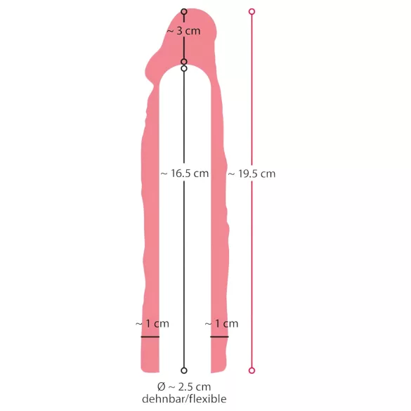 Nature Skin - dzimumlocekļa uzmava pagarināšanai un sabiezināšanai 19,5 cm