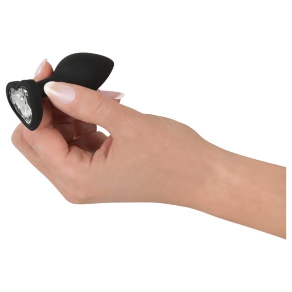 You2Toys anālais aizbāznis ar baltu akmeni, melns