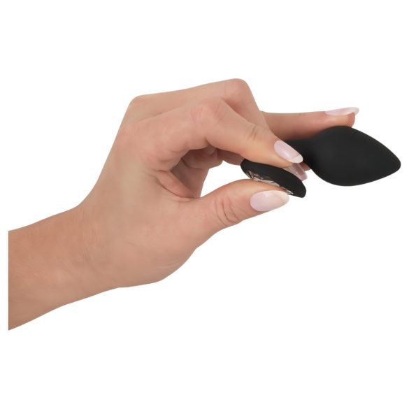 You2Toys anālais aizbāznis ar baltu akmeni, melns