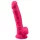 Silexd 7 - piesūcekni, ar sēkliniekiem aprīkots dildo - 17,5 cm (rozā)