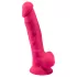 Silexd 7 - piesūcekni, ar sēkliniekiem aprīkots dildo - 17,5 cm (rozā)