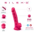Silexd 7 - piesūcekni, ar sēkliniekiem aprīkots dildo - 17,5 cm (rozā)