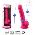 Silexd 7 - piesūcekni, ar sēkliniekiem aprīkots dildo - 17,5 cm (rozā)