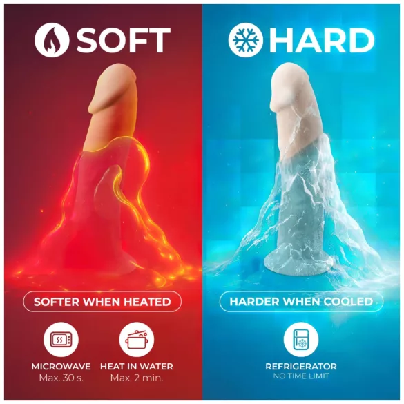 Silexd 7 - piesūcekni, ar sēkliniekiem aprīkots dildo - 17,5 cm (rozā)