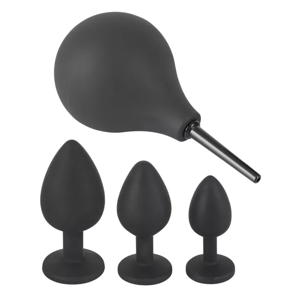 Black Velvets - anālo aizbāžņu komplekts (4 daļas, melns)