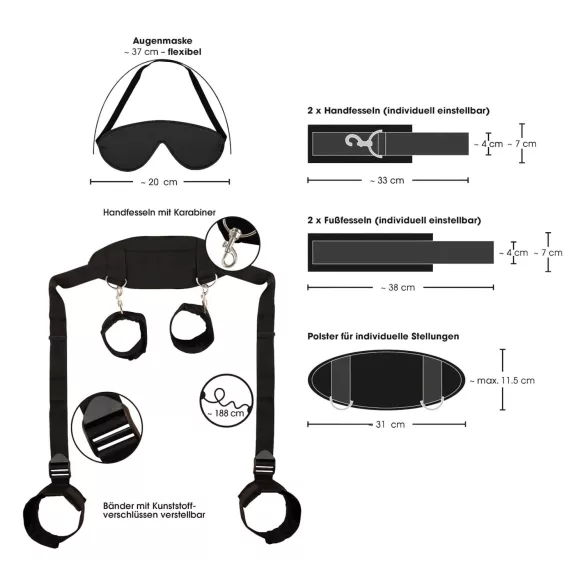 Bad Kitty - kakla-roku-kāju saslēdzēji melni