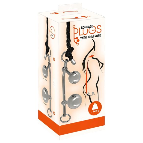 You2Toys Bondage anālais spraudnis (149g) + BDSM virve (10m)