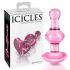 "Icicles Nr. 75 - sirds formas stikla anālā kontaktdakša (rozā)"