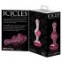 "Icicles Nr. 75 - sirds formas stikla anālā kontaktdakša (rozā)"