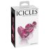 "Icicles Nr. 75 - sirds formas stikla anālā kontaktdakša (rozā)"