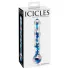 Icicles No. 08 - stikla dildo divpusējs viļņains caurspīdīgs zils