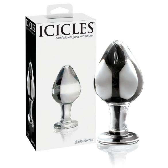 Icicles No. 25 - stikla anālais spraudnis konisks caurspīdīgs