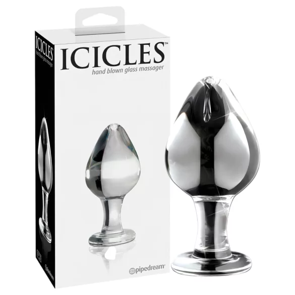 Icicles No. 25 - stikla anālais spraudnis konisks caurspīdīgs