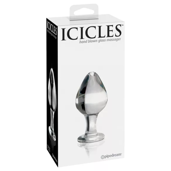 Icicles No. 25 - stikla anālais spraudnis konisks caurspīdīgs