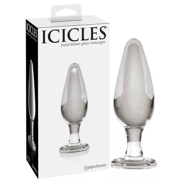 Icicles Nr. 26 - konisks, stikla anālais aizbāznis (caurspīdīgs)