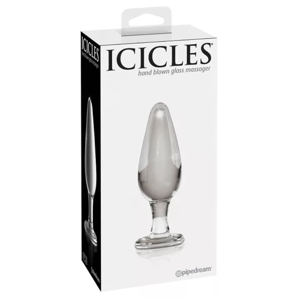 Icicles Nr. 26 - konisks, stikla anālais aizbāznis (caurspīdīgs)